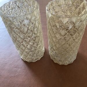 Pair QVC Valerie Parr Hill gold candle globes - Set of 2